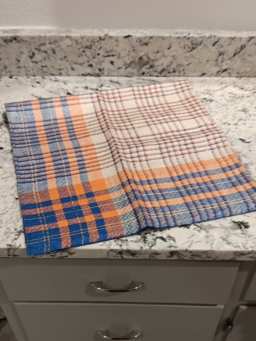 Never Used Table Covering Blue and Orange